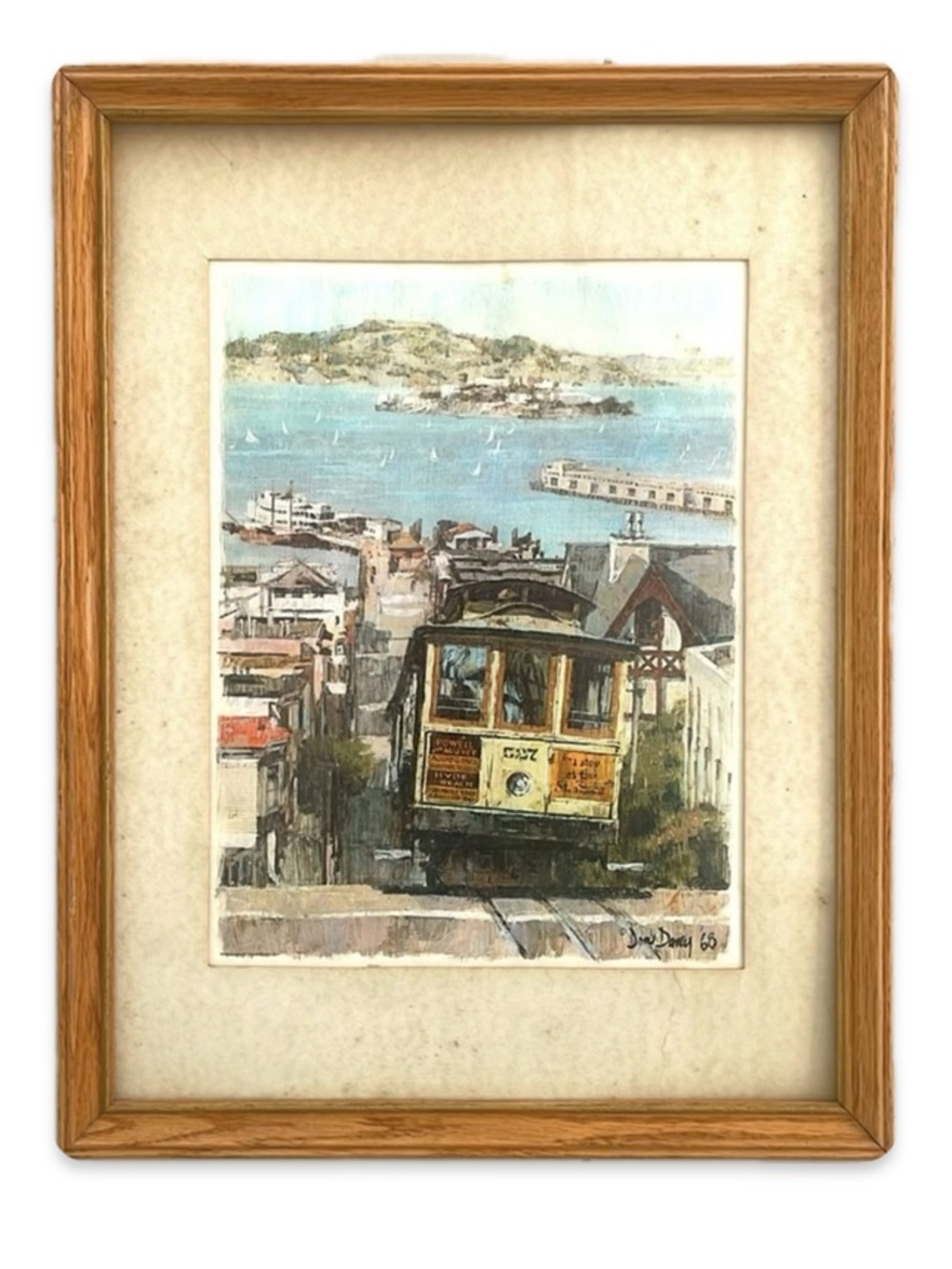 Vibrant San Francisco Streetcar Scene - Signed Art Print by Don Davey